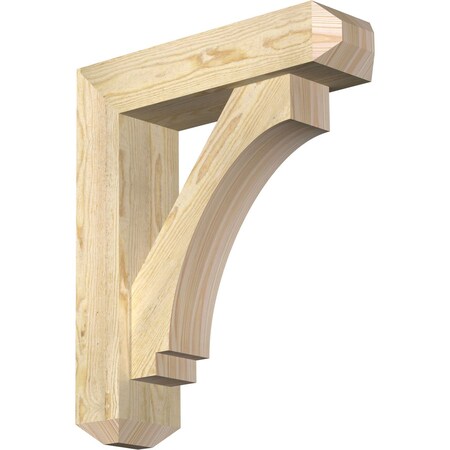 Ekena Millwork Imperial Craftsman Rough Sawn Bracket w/ Offset Brace, Douglas Fir, 6"W x 22"D x 26"H BKT0604X22X26IMP04RDF